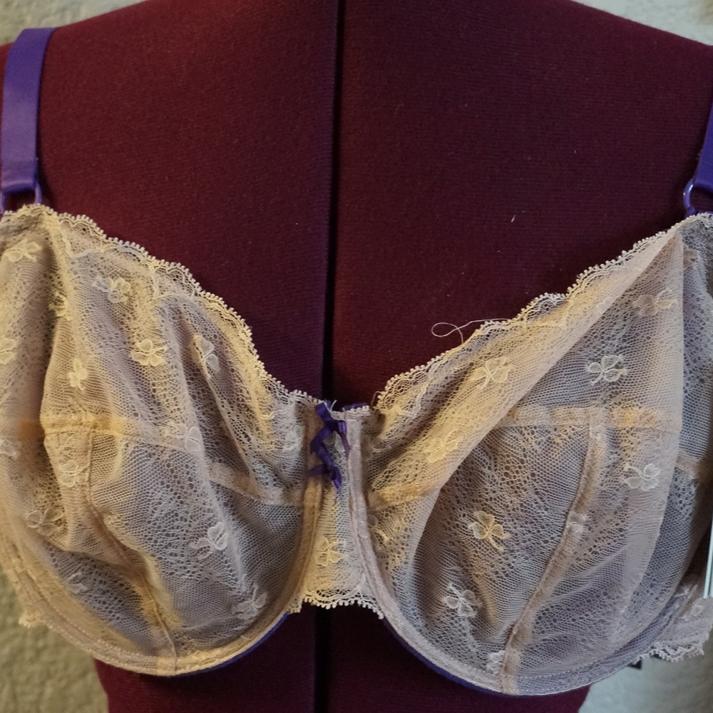 ELLE MACPHERSON 36F Nude Lace Underwire Bra